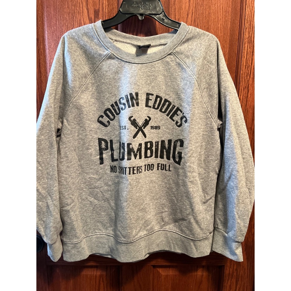 Athletic Works Mens Cousin Eddies Plumbing Graphic Sweatshirt XL Christmas Crew